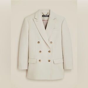 J. Crew Cream Double-Breasted Blazer with Notched Lapels